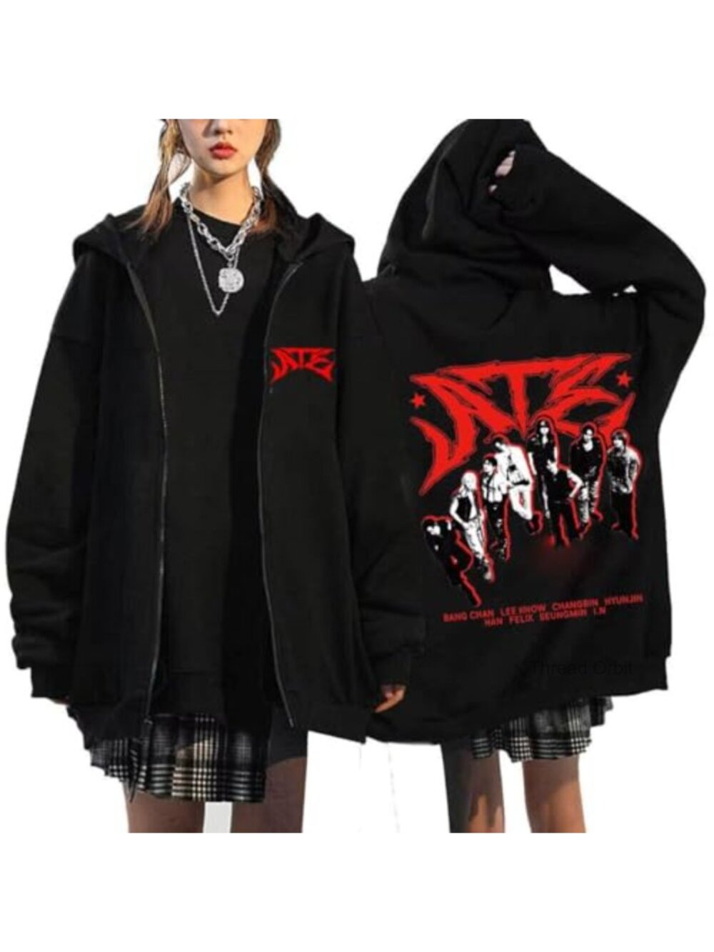 Stray Kids ATE Tour Zipper Hoodie K-pop Concert Jacket Sweatshirt